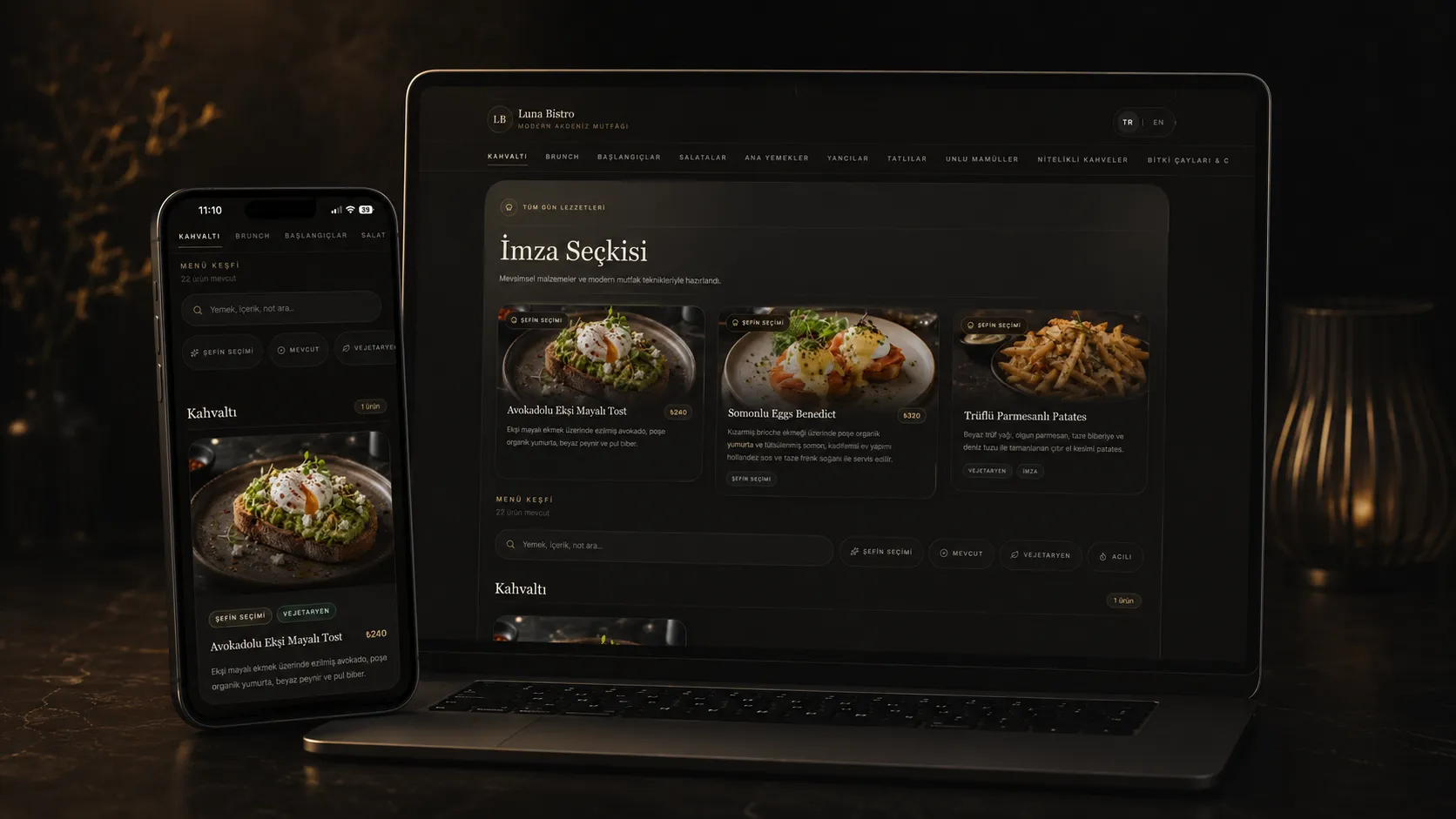 Luna Menu proje görseli